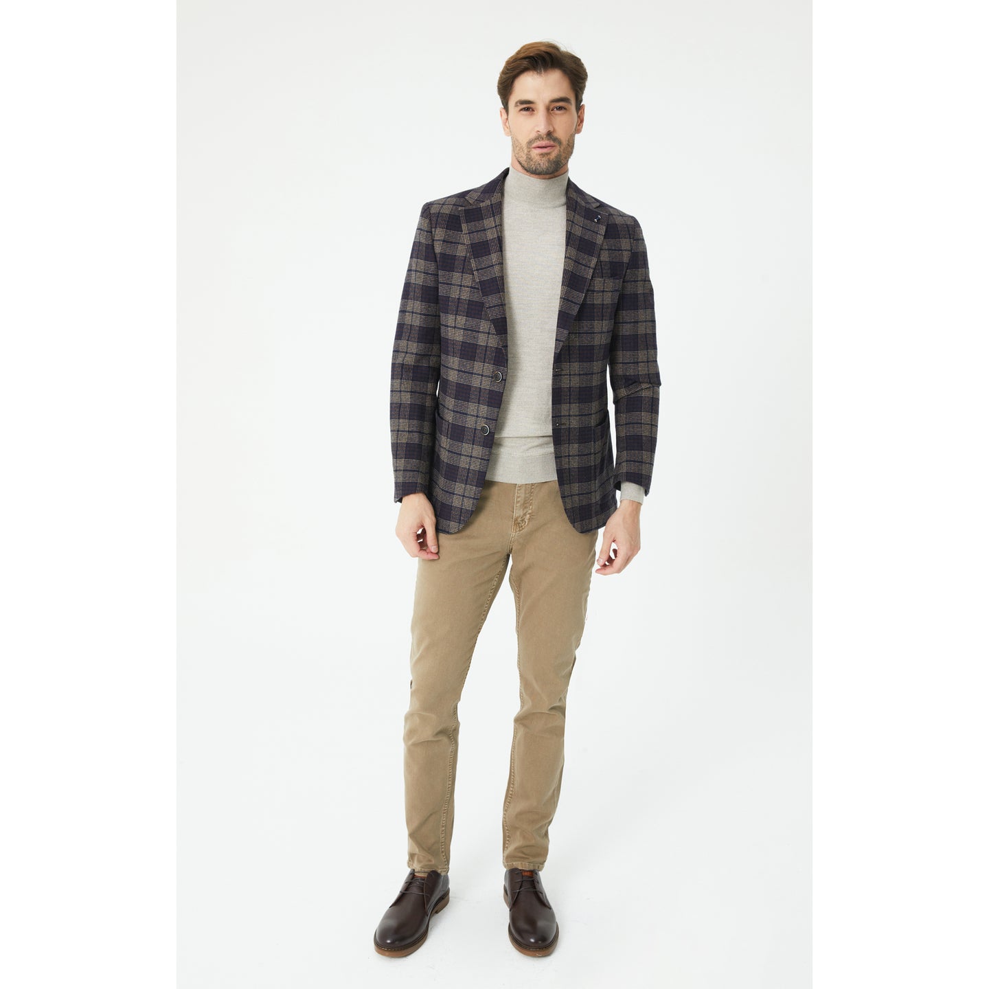 Beige - Navy Sport Jacket